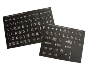 Large Computer Keyboard Stickers - White on Black