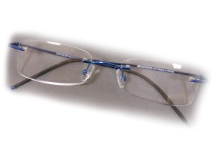 +1 Diopter Eschenbach Rimless Reading Glasses - Blue Rectangle