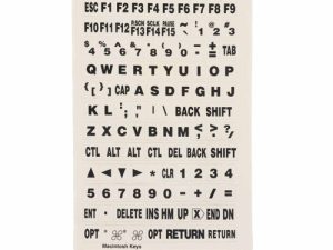 Large Computer Keyboard Stick-Ons / Black on Beige