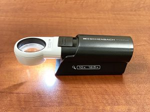 Eschenbach 12.5X Mobilux LED Lighted Pocket Magnifier and Mobase Stand