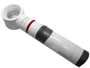 12.5X / 50D Eschenbach Incandescent Lighted Hand Held, Stand Magnifier - 1.5 Inch Lens