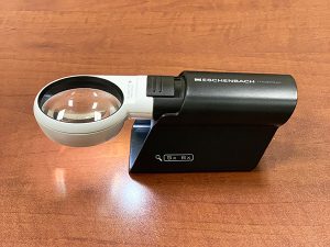 Eschenbach 5X Mobilux LED Lighted Pocket Magnifier and Mobase Stand