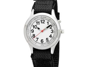 Ladies / Kids Talking Alarm Watch: Black Strap - Choice of Voice