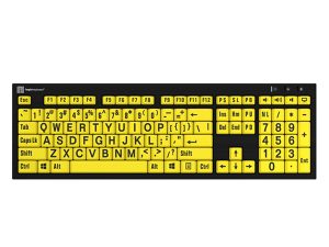 LargePrint Black on Yellow - PC Nero Slimline Keyboard