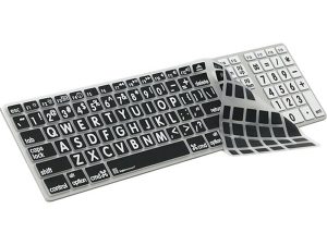 Apple Large Print Full Size Keyboard Cover - Black Keys with White Print