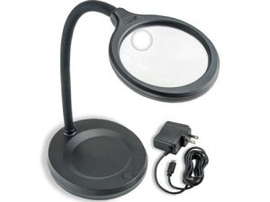 Carson 2X LED Lighted Flexible Gooseneck Stand Magnifier