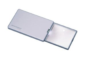 3X Eschenbach easyPocket Square Compact Magnifier - 2 Inch Lens - Silver