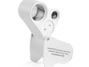 30X & 60X Double Multipl​e Jeweler Loupe White LED Magnifier