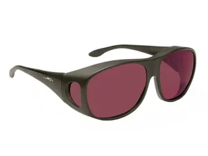 Eschenbach Haven Summerwood Dark Rose Lens- Fit Over Style Sunglasses, Black Frame - 25% Light Transmission