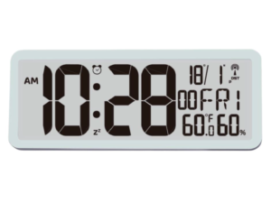Atomic Digital Clock with Temperature & Humidity – Large 2” Time Digits, Calendar Display,