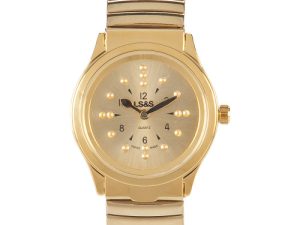 Men's Gold Tone Braille Watch