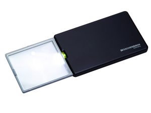 3X Eschenbach Black Square Compact Magnifier - 2 Inch Lens - Black