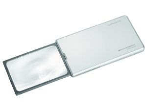 2.5X Eschenbach easyPocket Compact Magnifier - 3 Inch Lens - Silver
