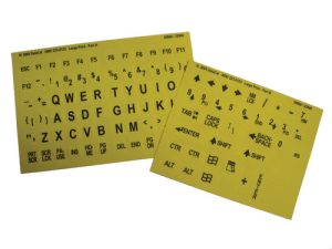 Large Computer Keyboard Stickers - Black on Yellow