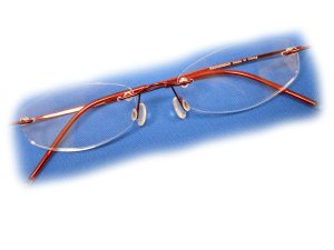 '+1 Diopter Eschenbach Rimless Reading Glasses - Red Oval