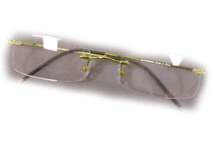 '+1 Diopter Eschenbach Rimless Reading Glasses - Green Rectangle