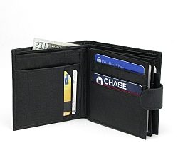 Mens Folding Leather Wallet Money Organizer