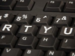 Braille Large Computer Keyboard Stick-Ons / White on Black