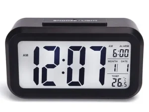 Large Display LCD Digital Alarm Clock With Automatic Light Sensor