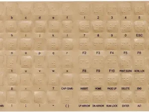 Large Computer Keyboard Stickers - Transparent Braille