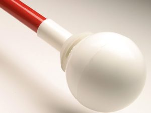 Ambutech Rolling Ball Cane Tip - 8mm Threaded Style - White