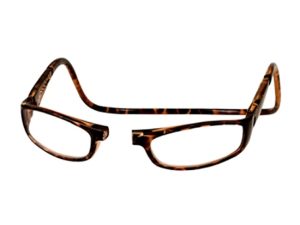 CliC +1.5 Diopter Magnetic Reading Glasses: Euro - Tortoise
