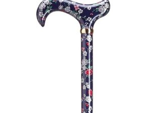 Unisex Derby Cane Blue Bouquet Floral Print Offset