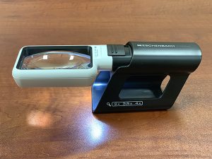 Eschenbach 3X Mobilux Rectangular LED Lighted Pocket Magnifier and Mobase Stand