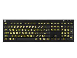 LargePrint Yellow on Black - PC Nero Slimline Keyboard