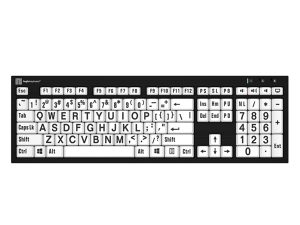 LargePrint Black on White - PC Nero Slimline Keyboard