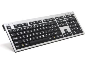 LargePrint White on Black - PC Slimline Keyboard