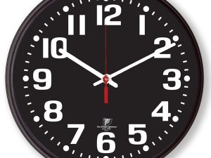 Chicago Lighthouse 12.75" Low Vision Quartz Wall Clock - Black Face with White Numbers