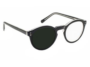 3.5X / +14 Diopter Magnifying Reading Glasses: Left Eye Magnified - Black Frame