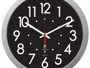 Chicago Lighthouse 14.5" Low Vision Quartz Wall Clock - Black Face with White Numbers