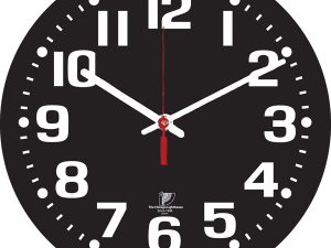 Chicago Lighthouse 16.5" Low Vision Quartz Wall Clock - Black Face with White Numbers