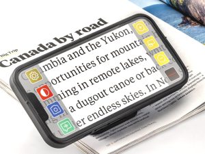 Eschenbach Optaro - Portable Video Magnifier for iPhone w/Universal Stand