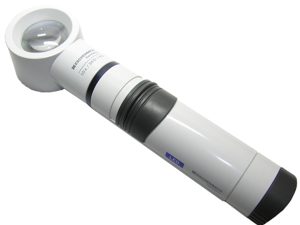 10X / 28D Eschenbach LED Lighted Hand Held, Stand Magnifier - 2 Inch Lens