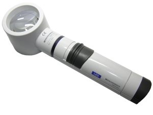 6X / 23D Eschenbach LED Lighted Hand Held, Stand Magnifier - 2.2 Inch Lens