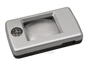 3X Lighted Pocket Magnifier with Compass