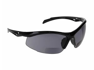 '+1.0 Diopter Bifocal Safety Glasses: Smoke Grey Lenses