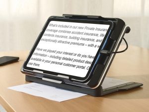 Eschenbach Optaro® XL for 11" iPad – Portable HD Video Magnifier with OCR & Text-to-Speech